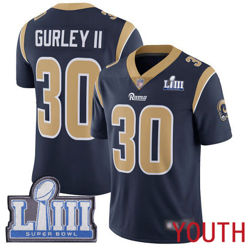 Los Angeles Rams Limited Navy Blue Youth Todd Gurley Home Jersey NFL Football #30 Super Bowl LIII Bound Vapor Untouchable